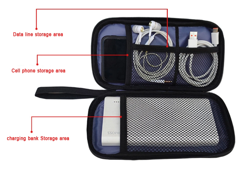 Charging Bank Mobile Phone Data Cable Headset Mobile Power Digital Organizer Bag